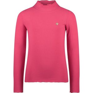 Like Flo Meisjes basic col shirt - Eef - Helder roze