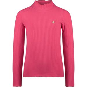 Like Flo Meisjes basic col shirt - Eef - Helder roze