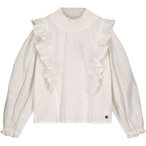 Like Flo Meisjes blouse gestrept - Cato - Off wit