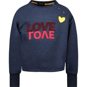 Like Flo Meisjes sweater melee artwork - Danee - Indigo blauw melee
