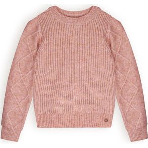 NoNo Meisjes trui gebreid melange keson pale blush