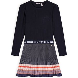 NoNo - Jurk - Marine - Voor Meisjes - Maat 122-128