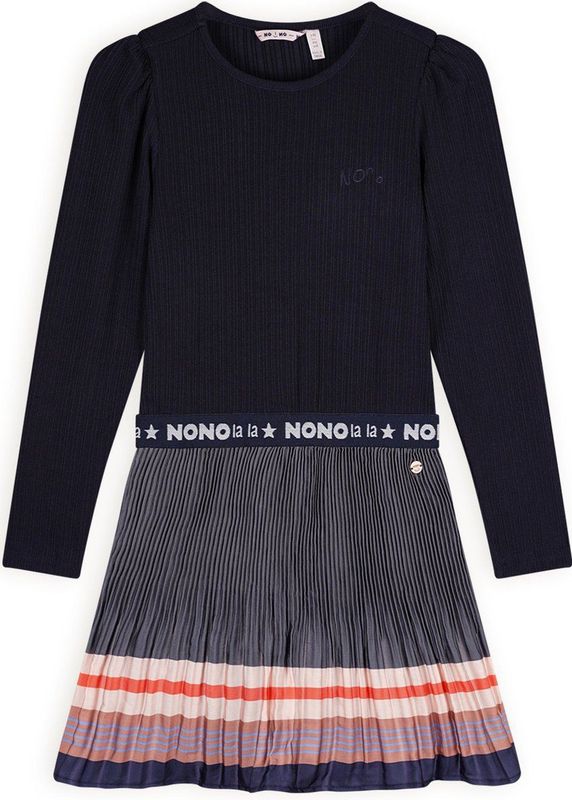 NoNo - Jurk - Marine - Voor Meisjes - Maat 122-128