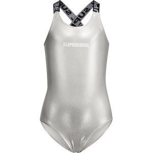 SuperRebel R501-5001 Meisjes badpak-silver foil-Maat 10-140