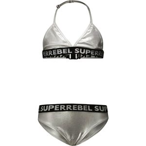 SuperRebel - Isla-triangle-bikini - silver foil - Maat 128