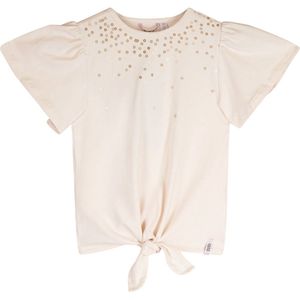 NoNo Zomer t-shirt meisjes Ivoor wit - gebreid - strass steentjes - Kate