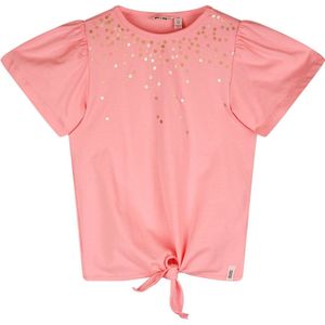 NoNo Zomer t-shirt meisjes Roze - gebreid - strass steentjes - Kate