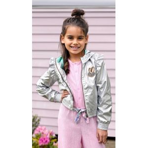 B.Nosy - Y501-5232 - Meisjes Jas - Zilver - Geborduurde Applicatie