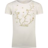 Le Chic Zomer t-shirt meisjes Off wit - parels bloemen - Nommy