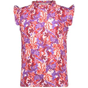 B.Nosy - Tamar - Top - Paars/Rood AOP - Zomercollectie
