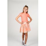 B.Nosy - Midi Jurk - Zalmroze - Polyester - Ronde Hals Korte Mouwen