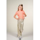 Palomi - Wijdvallende Broek - Goud - Plisse Stof