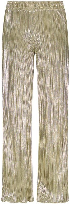 Palomi - Wijdvallende Broek - Goud - Plisse Stof