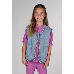 The New Chapter - Claes - Gilet - Light Blue - Katoen en Elastaan