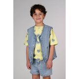 The New Chapter - T-shirt - Geel-Blauw - Katoen-Elastaan