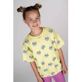 The New Chapter - T-shirt - Geel-Blauw - Katoen-Elastaan