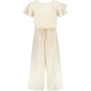 Le Chic Jumpsuit Meisjes - Creme Wit met Daisy Motief
