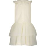 Le Chic - Midi Jurk - Ecru - Mouwloos - Polyester - Tule Textuur