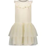 Le Chic - Midi Jurk - Ecru - Mouwloos - Polyester - Tule Textuur