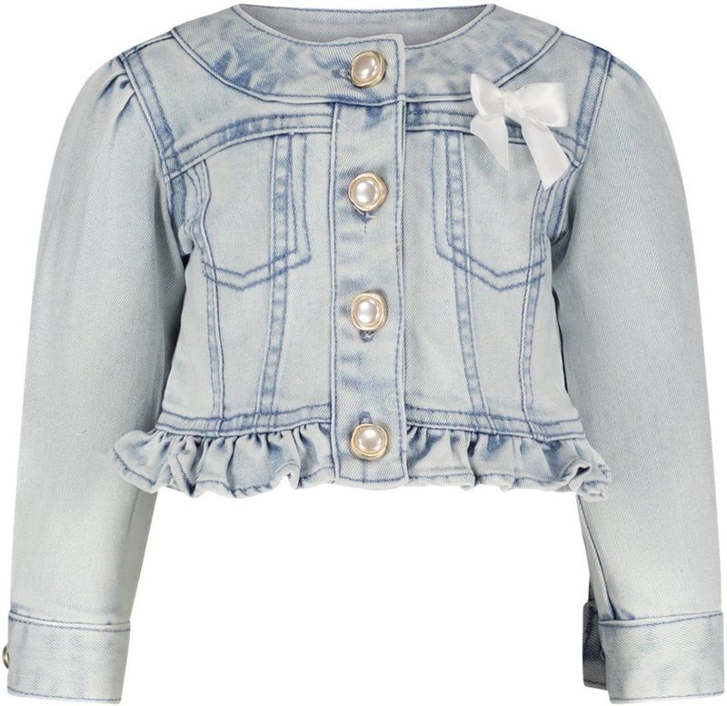 Le Chic - ANYK - Spijkerjas - Classic Light Denim - Ronde Hals - Knoopsluiting