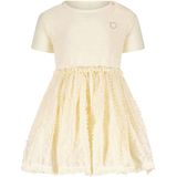Le Chic - Korte Jurk - Ecru - Polyester en Elastaan - Ronde Hals