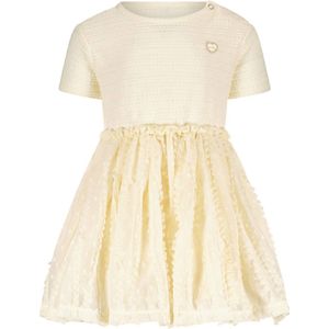 Le Chic - Korte Jurk - Ecru - Polyester en Elastaan - Ronde Hals