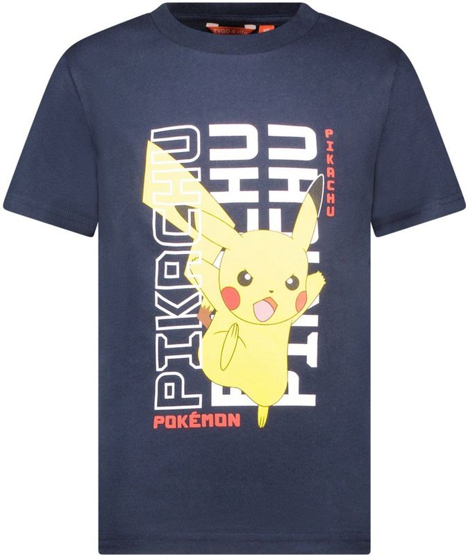 TYGO & vito - T-shirt - Donkerblauw - Katoen - Korte Mouwen