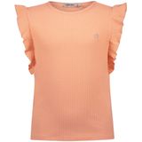 Like Flo - T-shirt - Perzikkleur - Meisjes - Ronde Hals - Kapmouwtjes