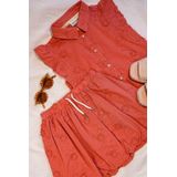 Like Flo - A-lijnrok - Rood - Katoen - Met 3D Applicaties