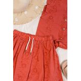 Like Flo - A-lijnrok - Rood - Katoen - Met 3D Applicaties