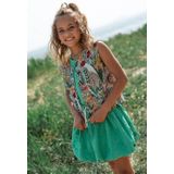 Like Flo - Stacey - A-lijnrok - Groen - Elastische Tailleband - 3D Applicatie