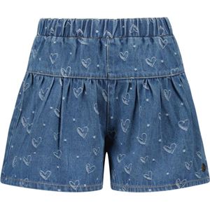 Korte Broeken - Femke - Denim - Hartjes Print - Elastische Tailleband