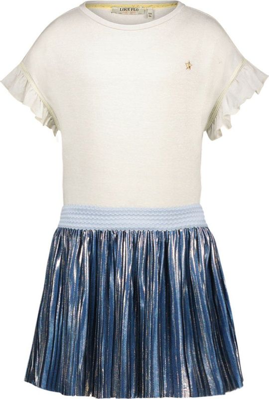 Like Flo - F502-5809 - Jurk - Meisjes - Metallic Plisse - Maat 116