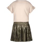 Jerseyjurken - Metallic Plisse - Viscose - Ruffle Mouwen