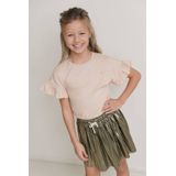 Jerseyjurken - Metallic Plisse - Viscose - Ruffle Mouwen