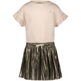 Jerseyjurken - Metallic Plisse - Viscose - Ruffle Mouwen