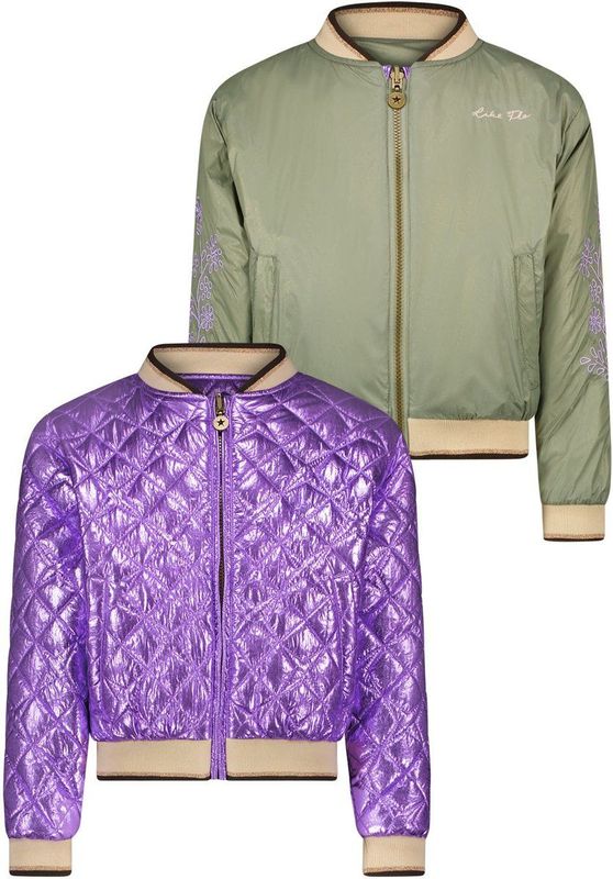 Jas - Reversible Bomber - Metallic - Effen - Borduur