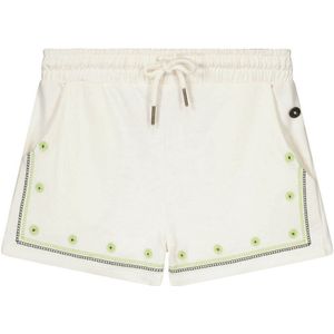 Like Flo - Young - Korte Broek - Offwhite/Groen - 100% Katoen, Elastische Tailleband, Verstelbare Taille