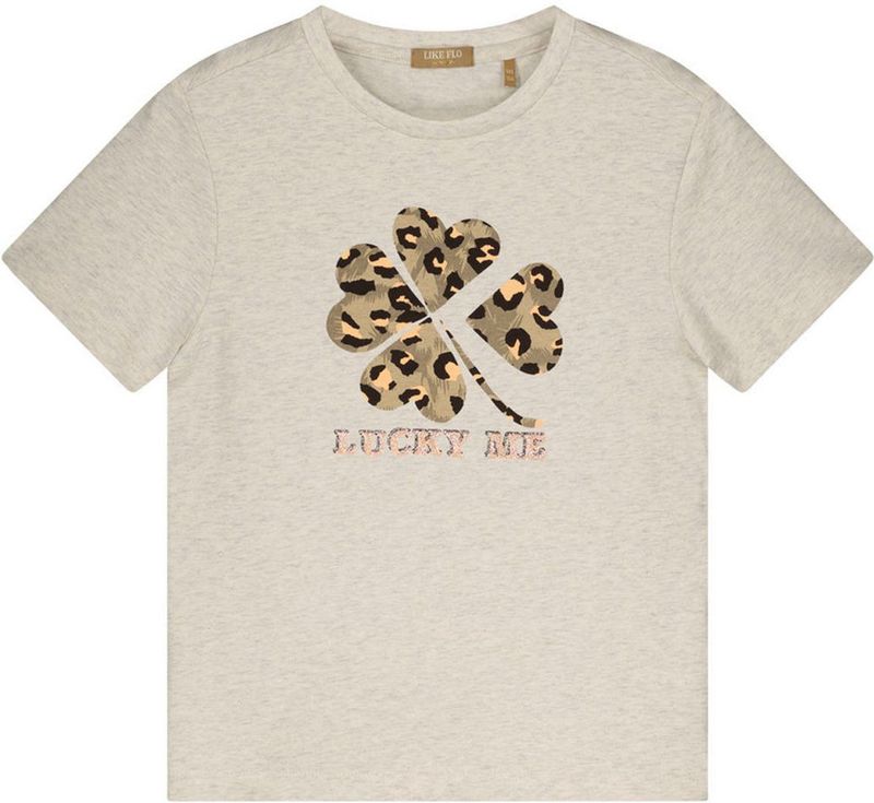 Like Flo Young - T-shirt - Ecru - 100% Katoen - Ronde Hals - Korte Mouwen