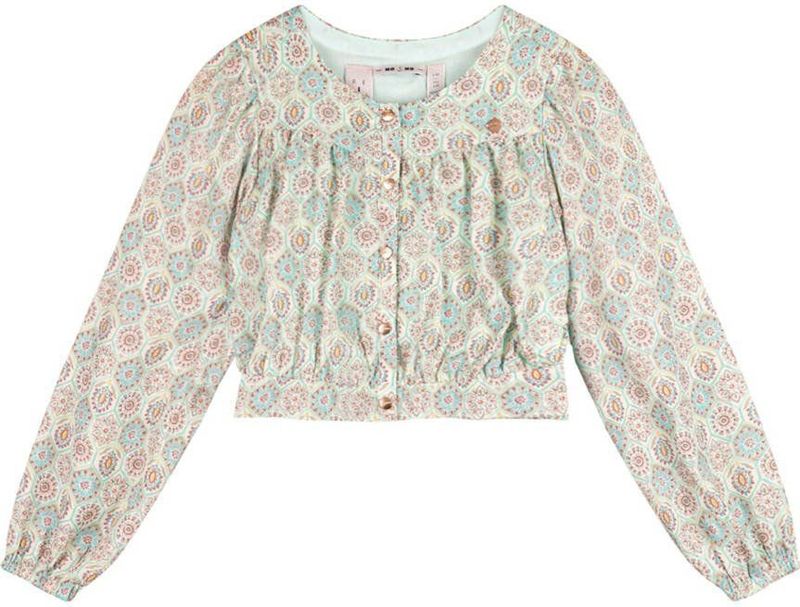 NONO - Blouse - Mintgroen - Multicolor Print - 100% Polyester