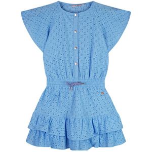 NONO - Siggy - Midi-jurk - Hemelsblauw - Katoen - Korte Mouwen