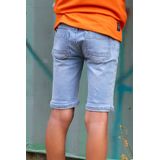 TYGO & vito Korte Broek - Lichtgrijs - Mix van Materialen - Regular Fit