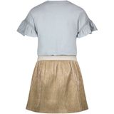 Like Flo - Maud - Jurk - Lichtblauw - Midi Lengte - Korte Mouwen