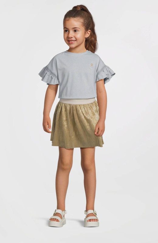 Like Flo - Maud - Jurk - Lichtblauw - Midi Lengte - Korte Mouwen