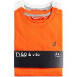 TYGO & vito - Stan - T-shirt - Oranje/Wit - 100% Katoen