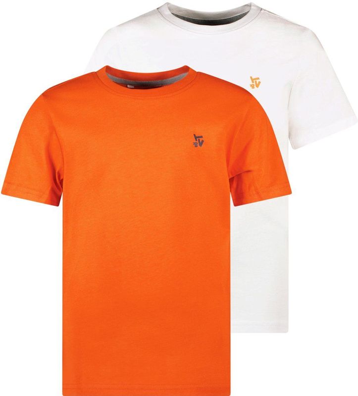 TYGO & vito - Stan - T-shirt - Oranje/Wit - 100% Katoen