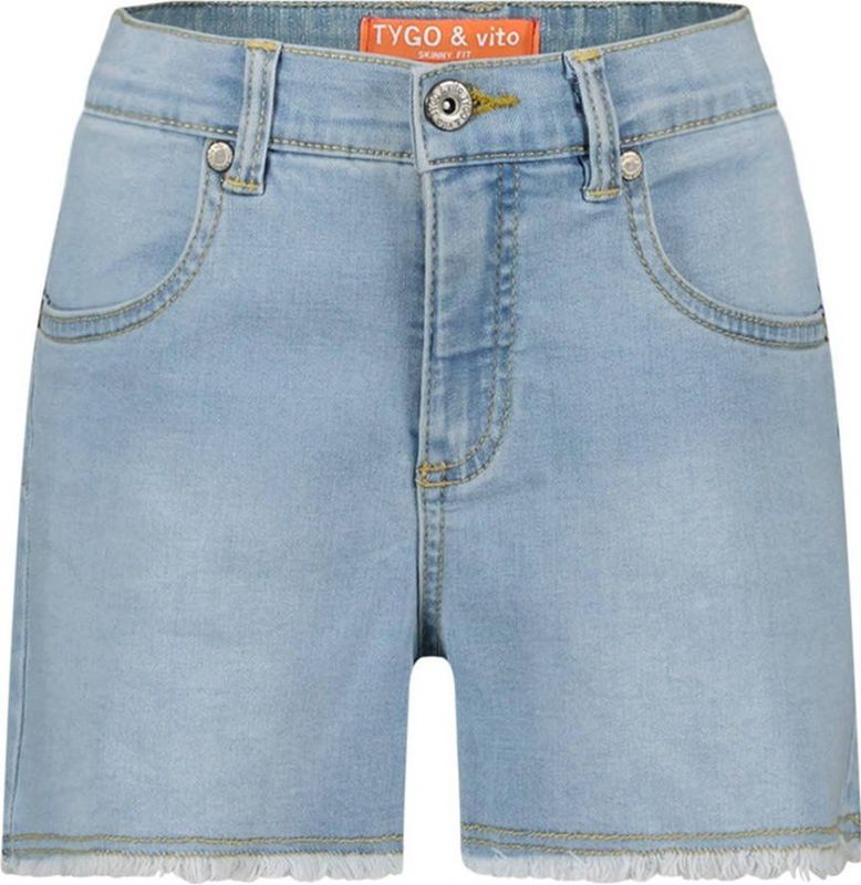TYGO & vito - Korte Broek - Licht Blauw - Katoen Polyester Elastaan