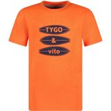 TYGO & vito - T-shirt - Oranje - Polyester/Katoen/Elastaan
