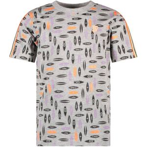 TYGO & vito - T-shirt - Grijs Melange Zwart Oranje - 100% Katoen