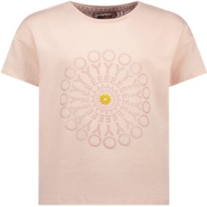 Moodstreet - SILVER OYEAH-circle T-shirt - Light Pink - Maat 110-116